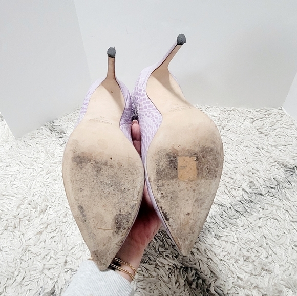 Paris Texas lilac embosed croco Stiletto knee high boots - Picture 13 of 14